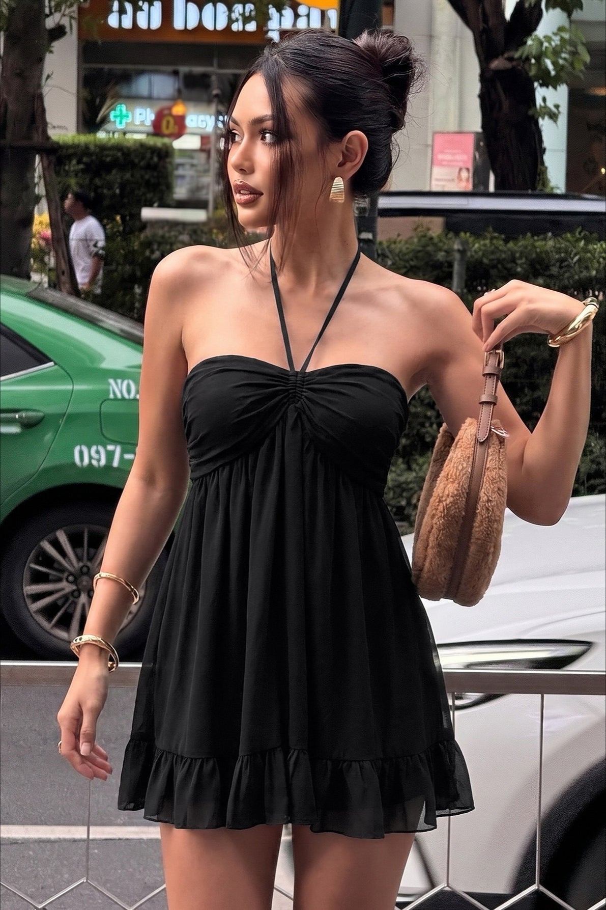 Minimalist Backless Curve Slip Dress