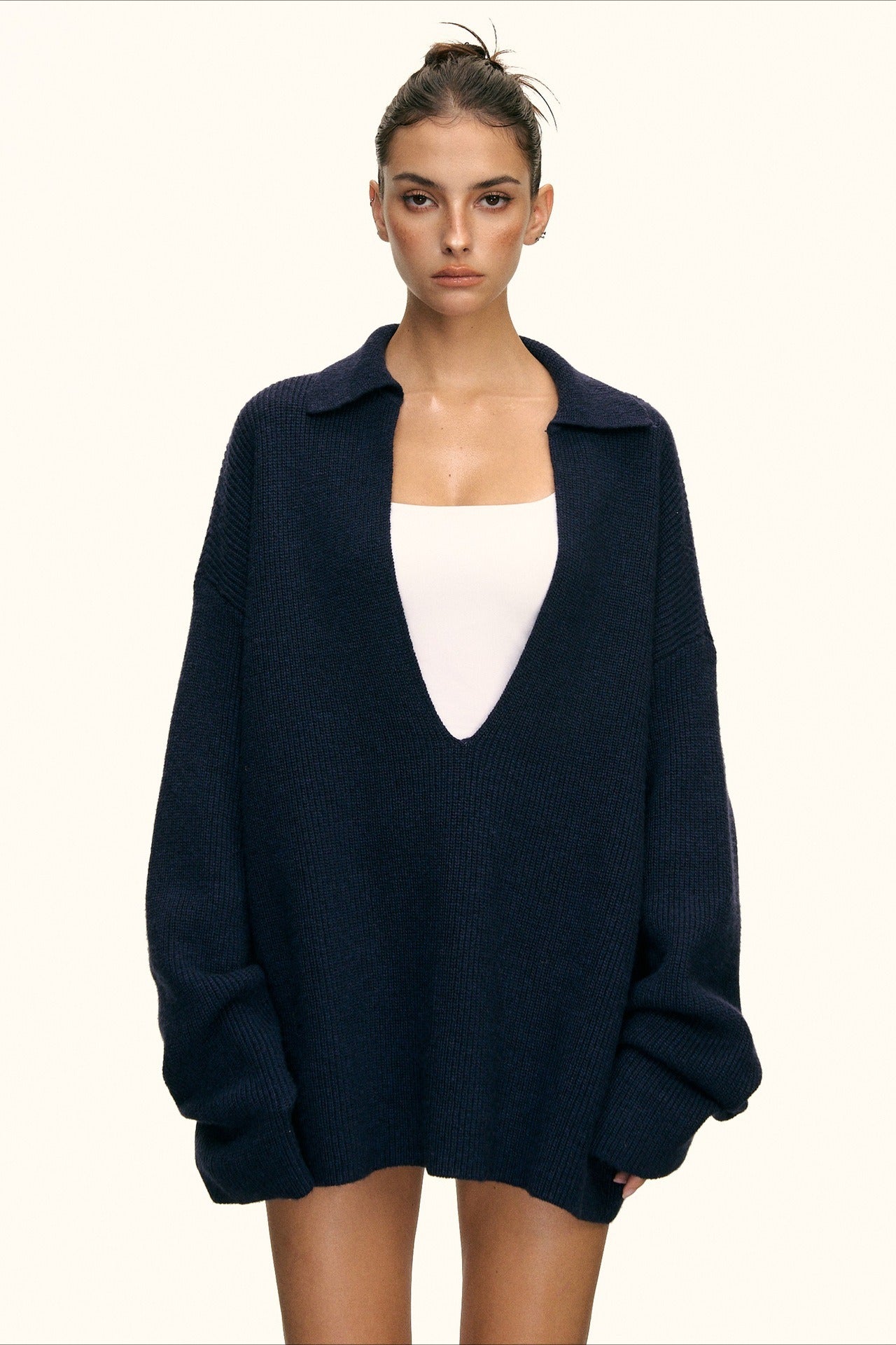 Slouchy VNeck Sweater Set Knit Set
