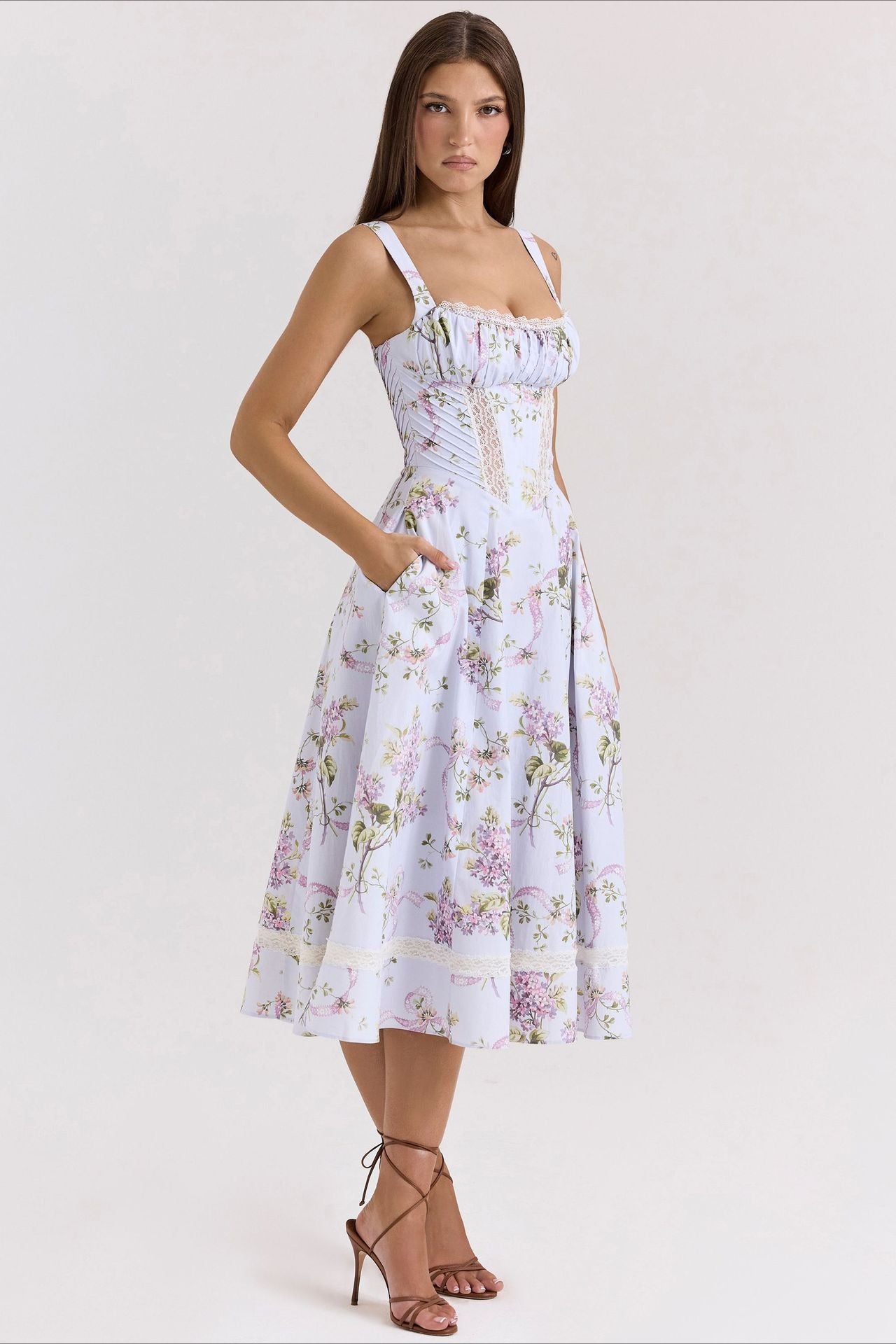 Ditsy Floral Slim Fit Slip Dress