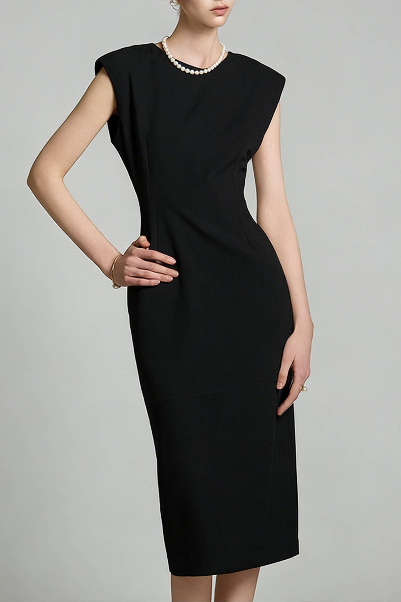 Sleeveless High Waist Slim Work Dress