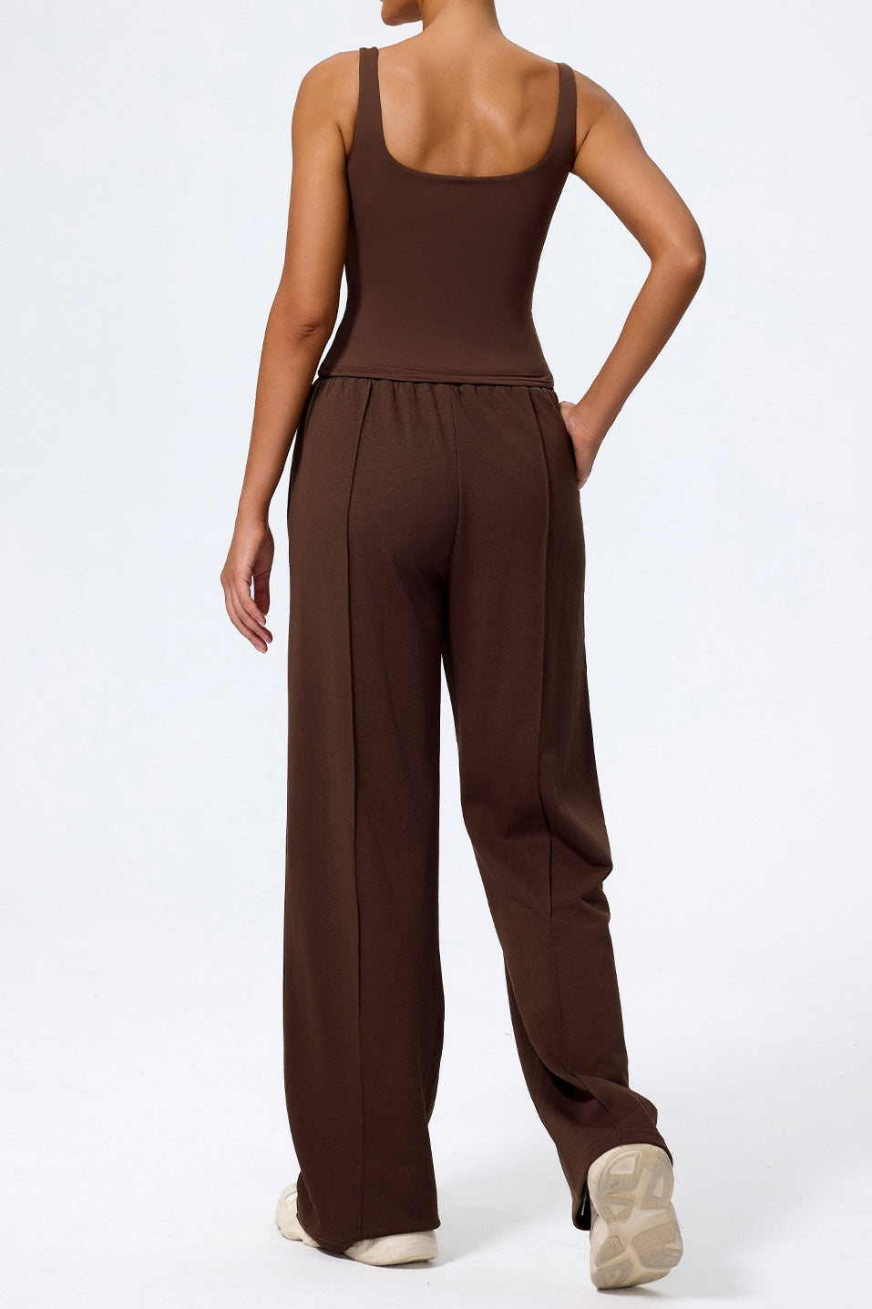 Relaxed Straight Leg  High Waist Knit Pants