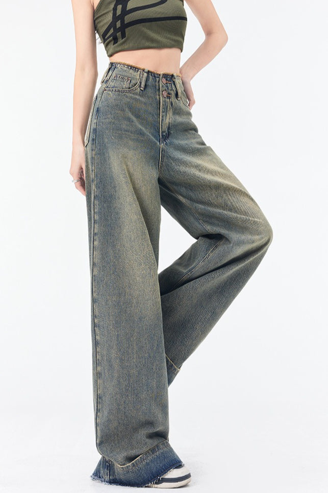 Vintage Ochre Straight Jeans