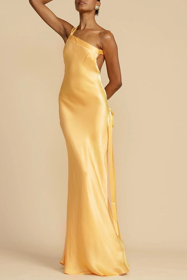 Satin One Shoulder Bodycon Dress 3
