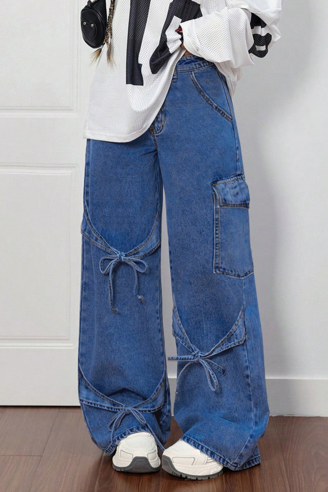 Bow Tie Cargo Style Jeans