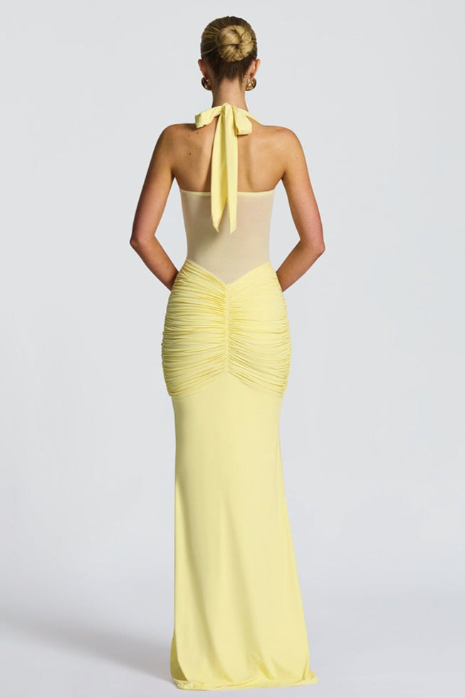 Mesh Panel Sash Maxi Dress 4
