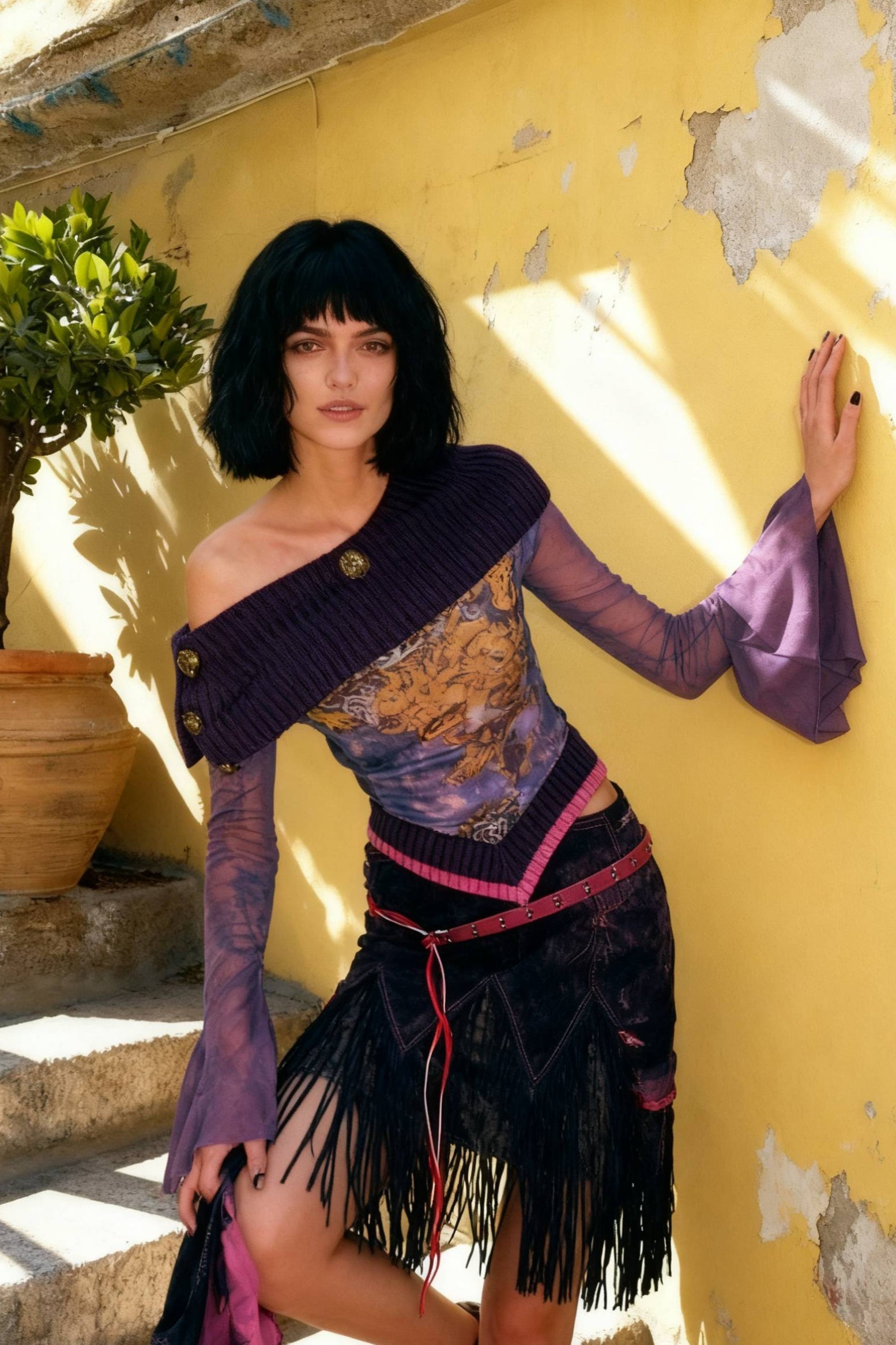Fairy Grunge Off Shoulder Mesh Top