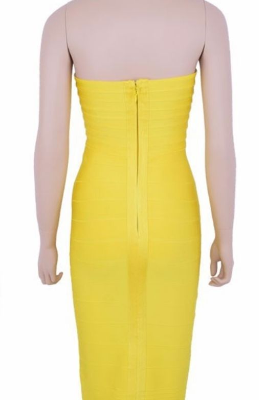 Aaliyah Bandage Midi Dress - Sun Yellow (Sale)