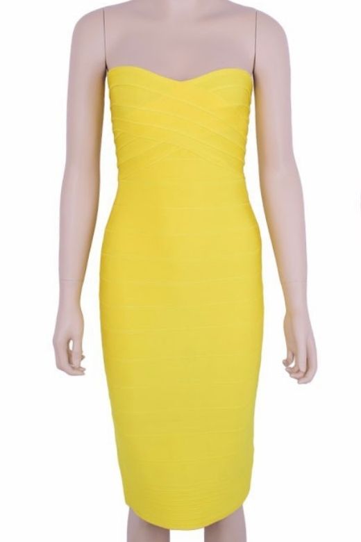 Aaliyah Bandage Midi Dress - Sun Yellow (Sale)