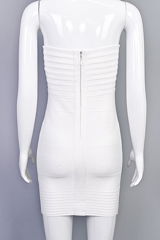 Aaliyah Bandage Mini Dress - White Pearl (Sale)