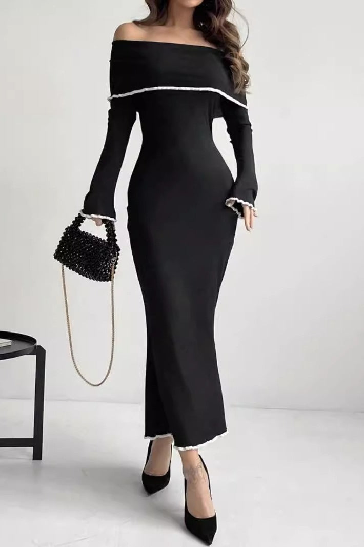 OneShoulder Knit Work Dress