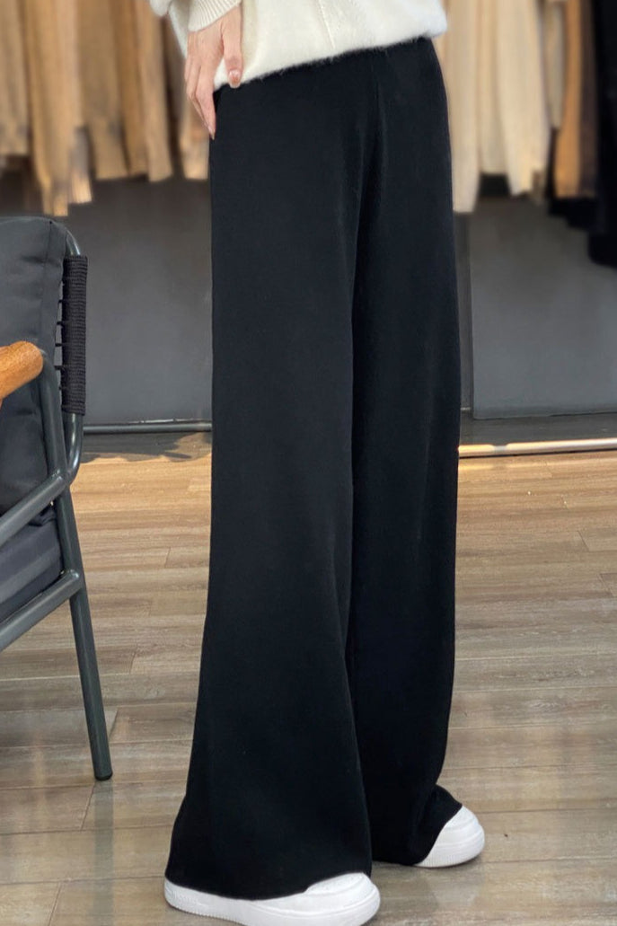 Worsted Wool Draped Knit Pants