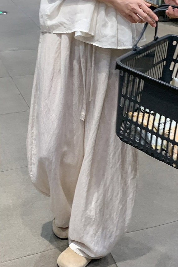 Tencel Linen Relaxed Wide Leg Pants