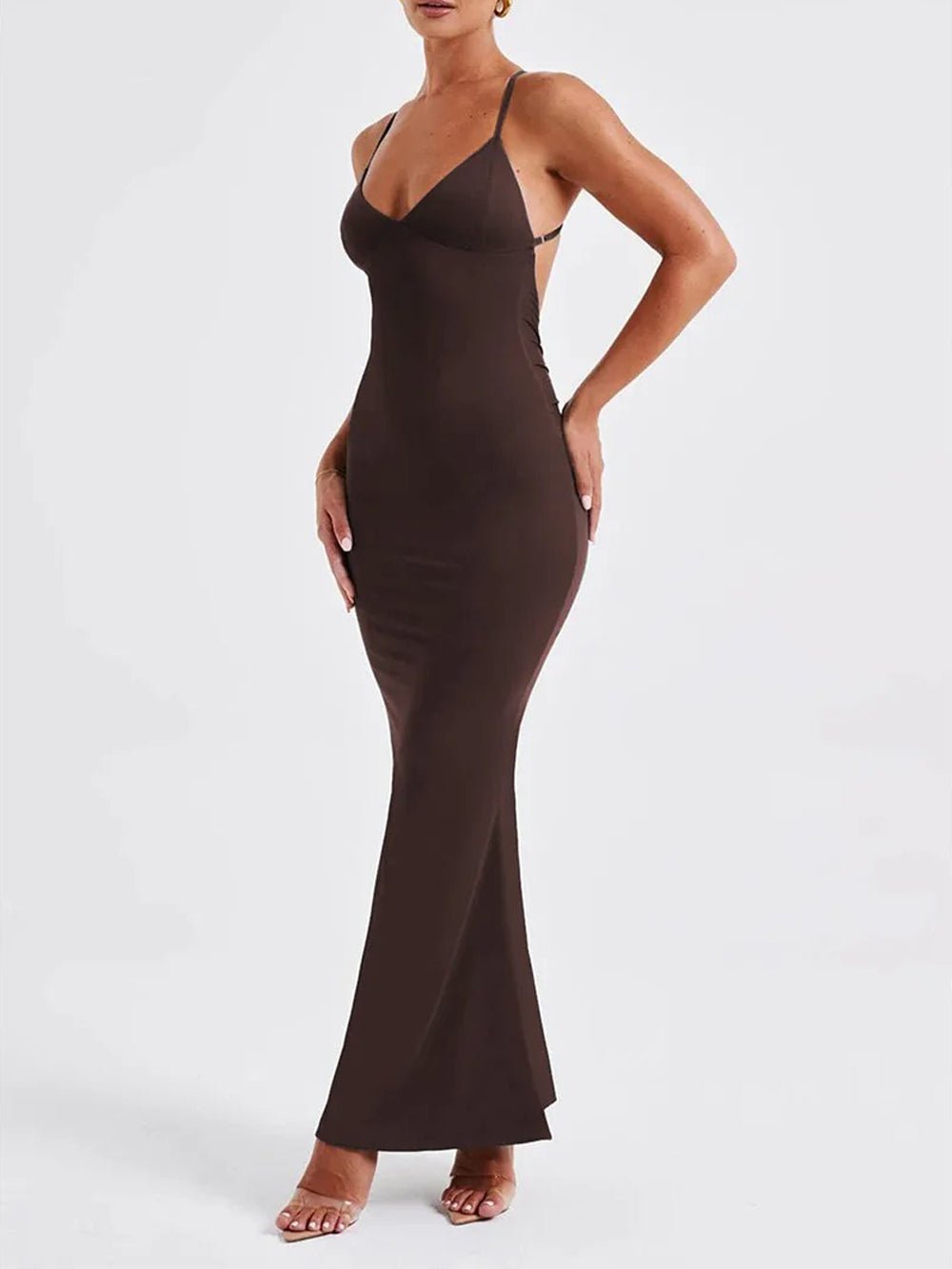 Abbey Backless Sleeveless Maxi Dress - Fashion Pov