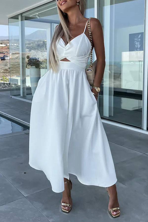 Genoveva Effortless Midi Dress with Cut Out Pockets Designer Edit