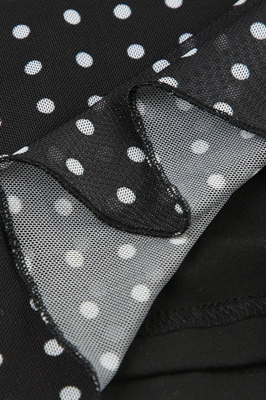 Black Polka Dot Cami Backless Tie Maxi Dress 6