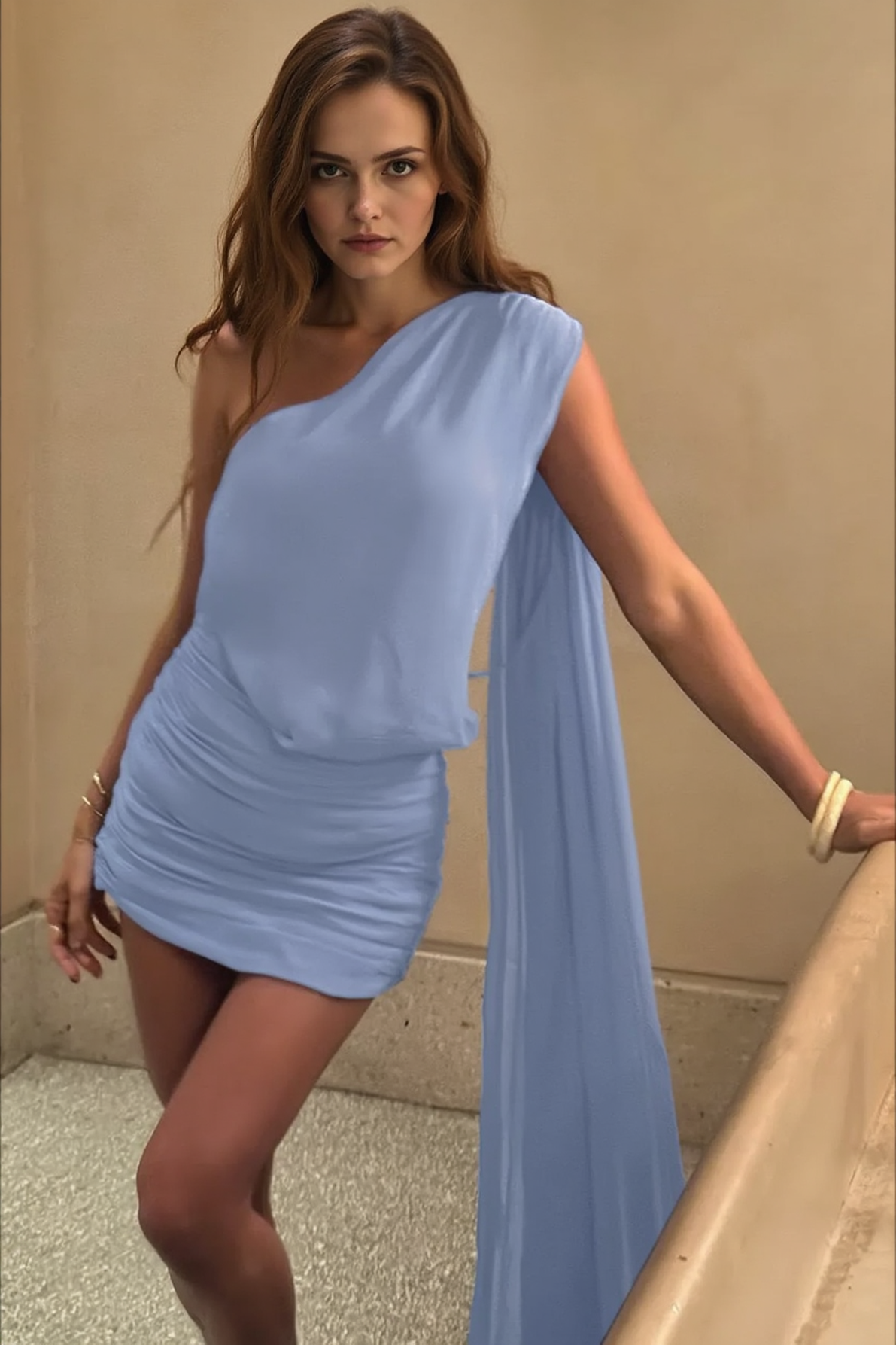 Sexy One Shoulder Sash Ruffled Bandage Party Dress