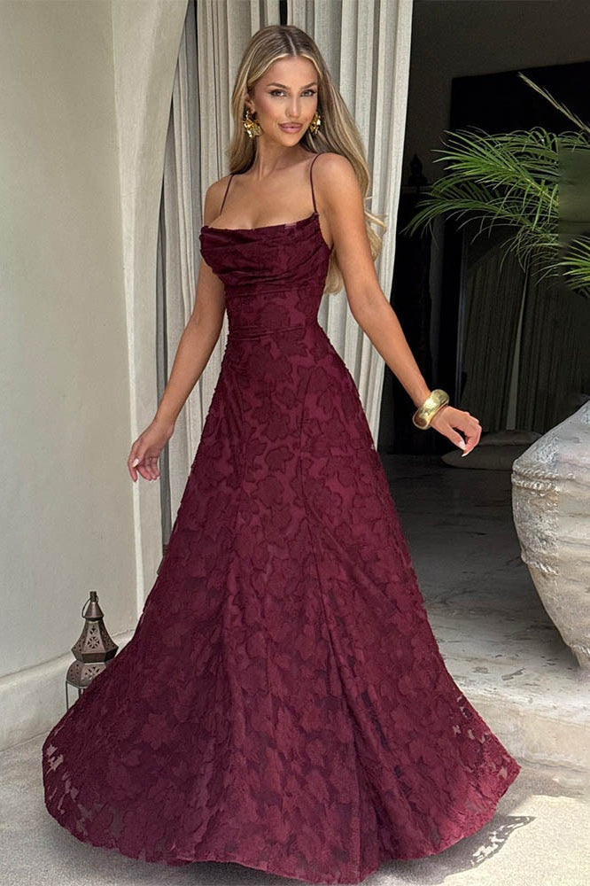 Chiffon Backless Spaghetti Strap Maxi Dress 4