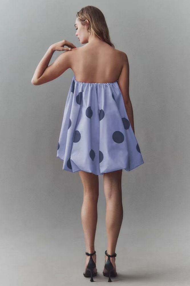 Polka Dot Strapless Bodycon Mini Dress 4