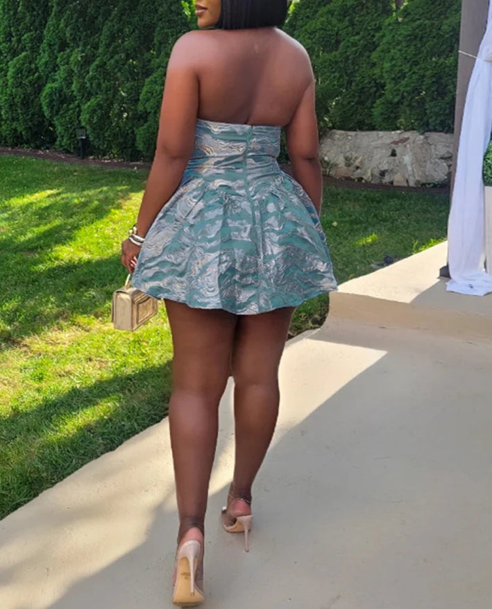 Halter ALine Print Floral Dress