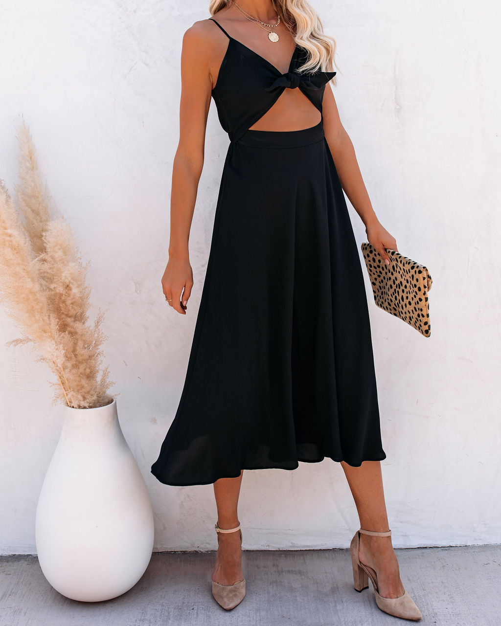 Anaya Cutout Midi Dress Black FINAL