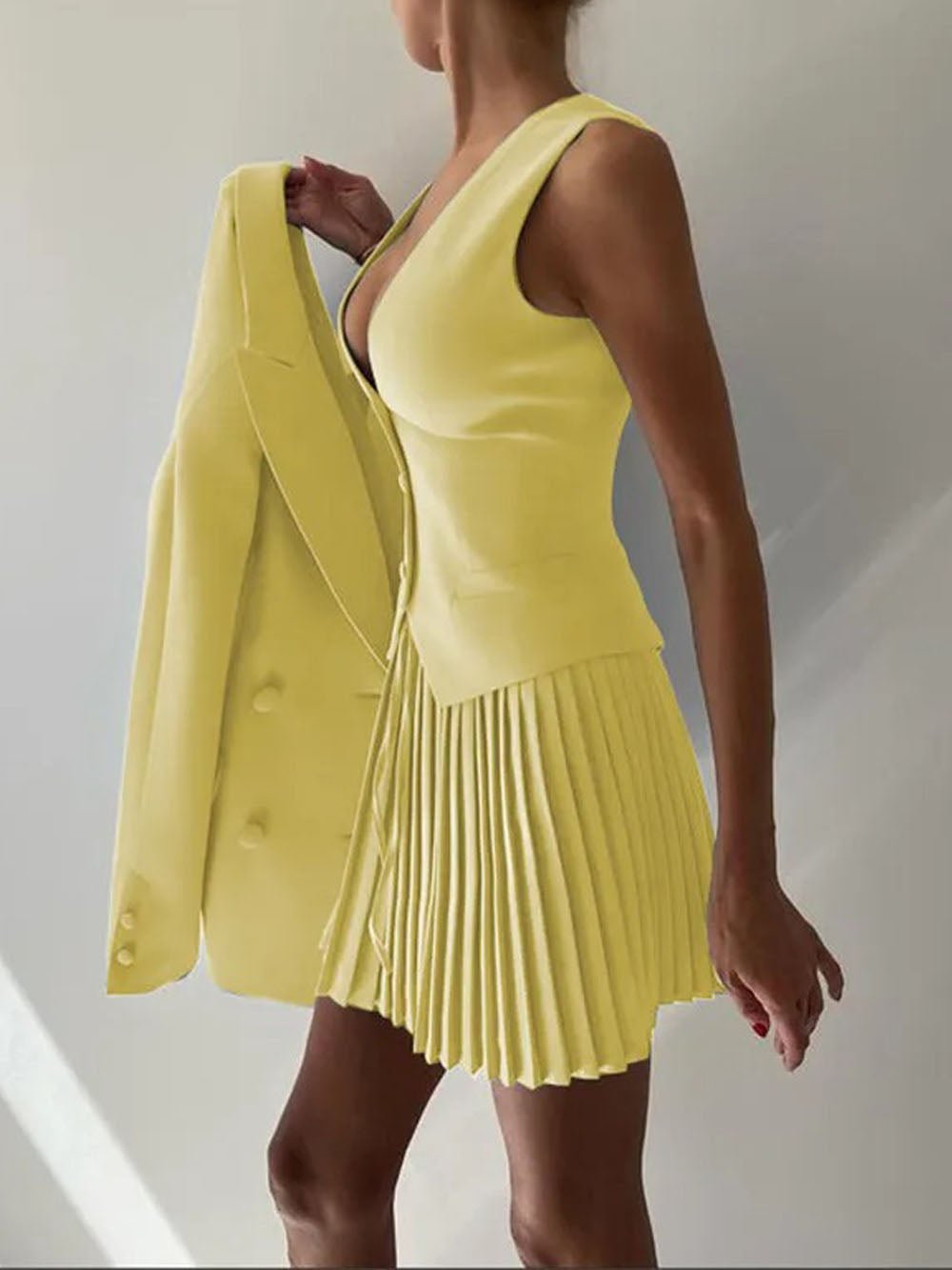 Andrea Single Breasted Top & Mini Skirt