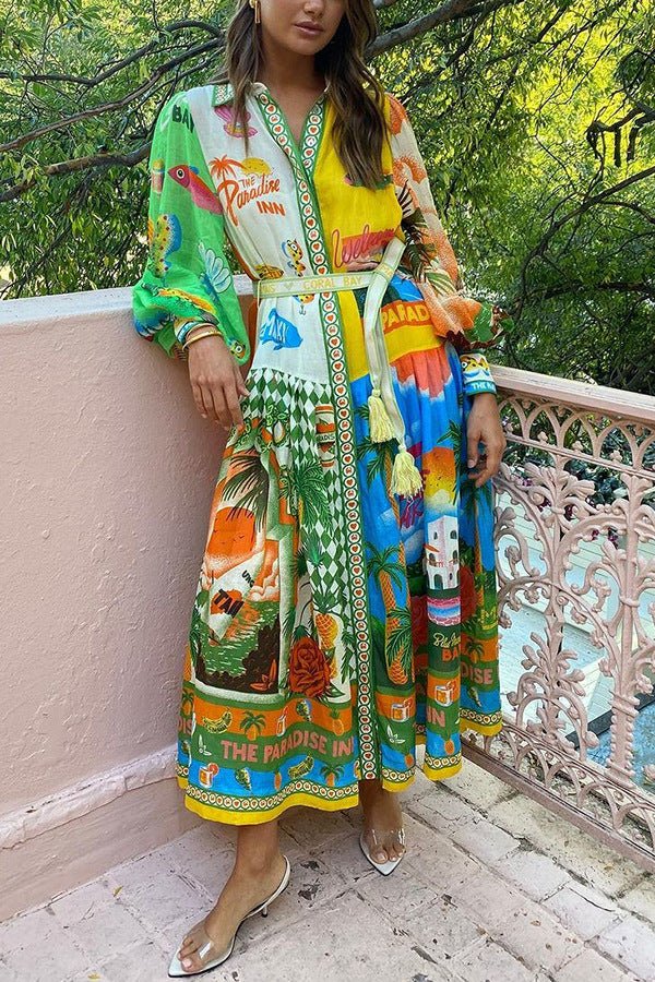 Premium Victoria Printed Long Sleeve Dress for Modern Fashion Wear