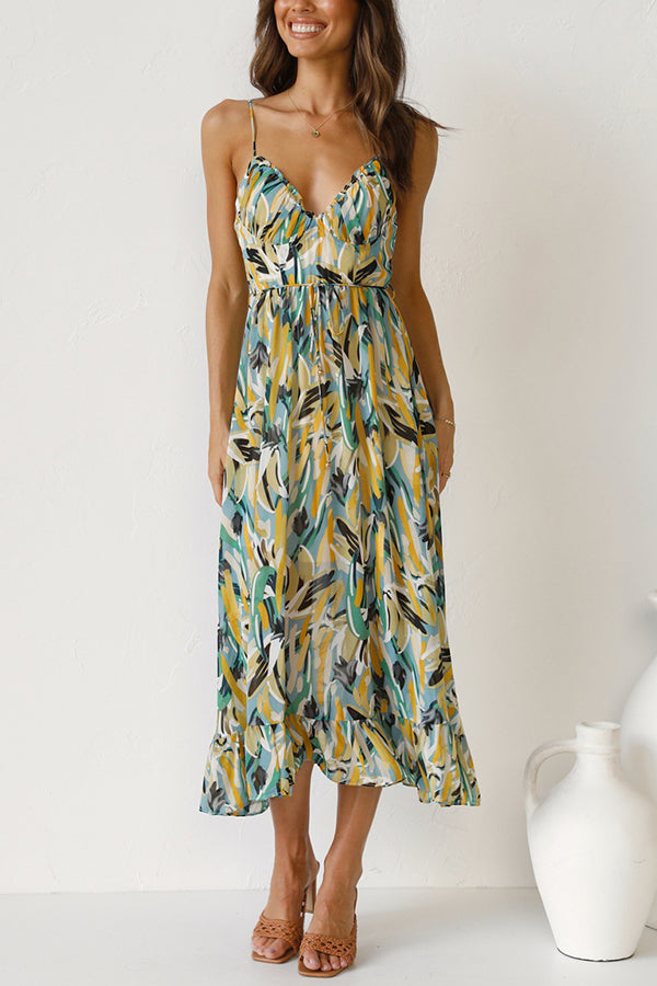 Lilia Statement Colorful Midi Dress Boutique Collection