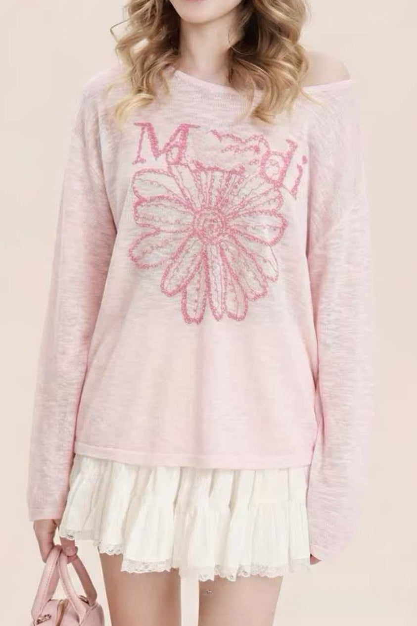 Relaxed Graphic Daisy Cover Up