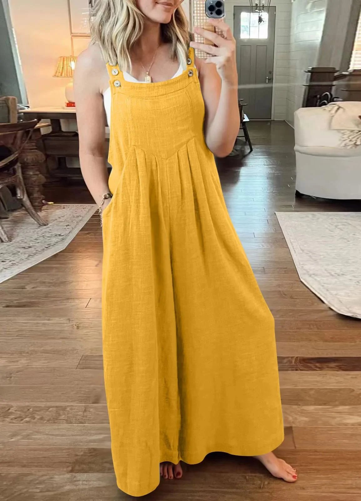 SALE PLUS SIZE WIDE LEG OVERALLS JUMPSUIT