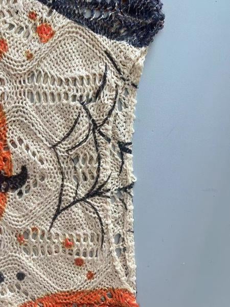 Halloween Pumpkin Print Long Sleeve Knit Top