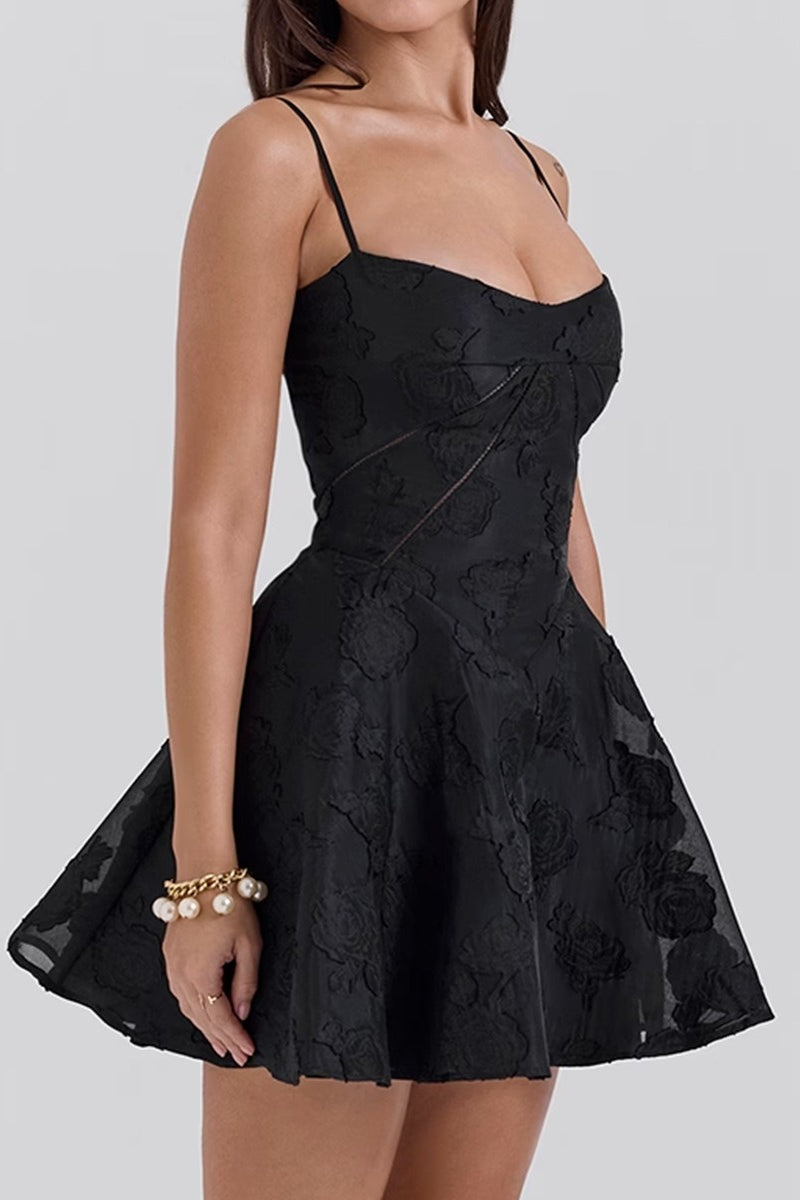 Lace VNeck Slip Party Dress