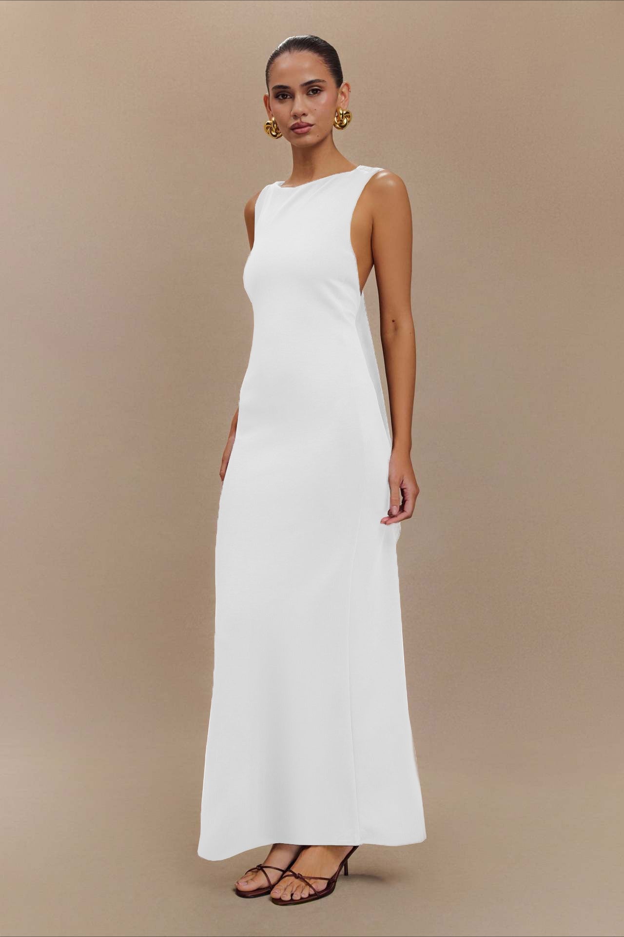 CrossTie LowBack Maxi Party Dress