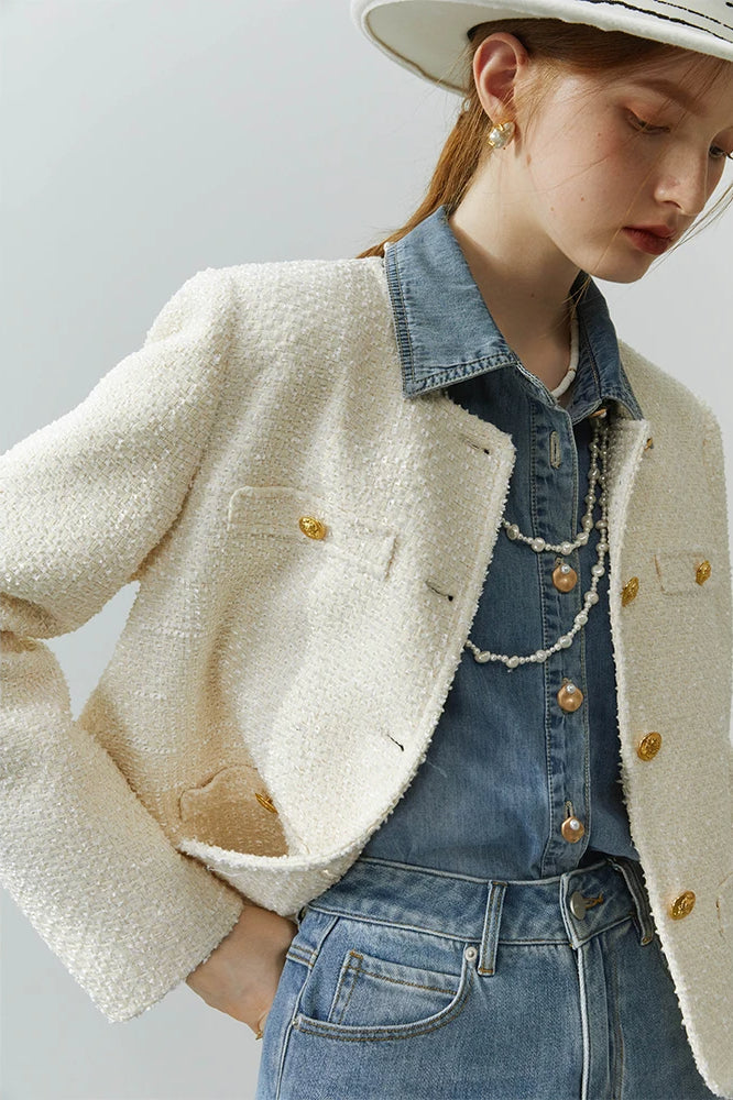 Soft Denim Casual VNeck Jacket