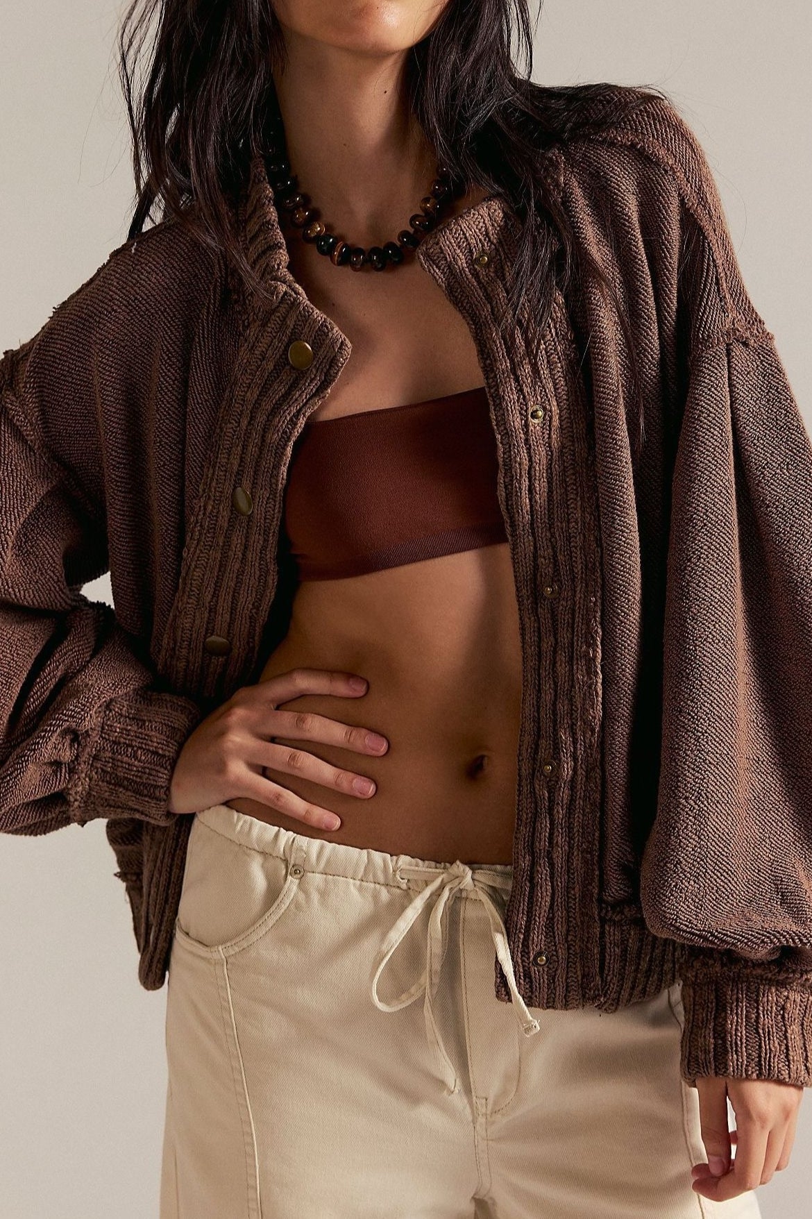 Slouchy Old Money Retro Loose Knit Cardigan