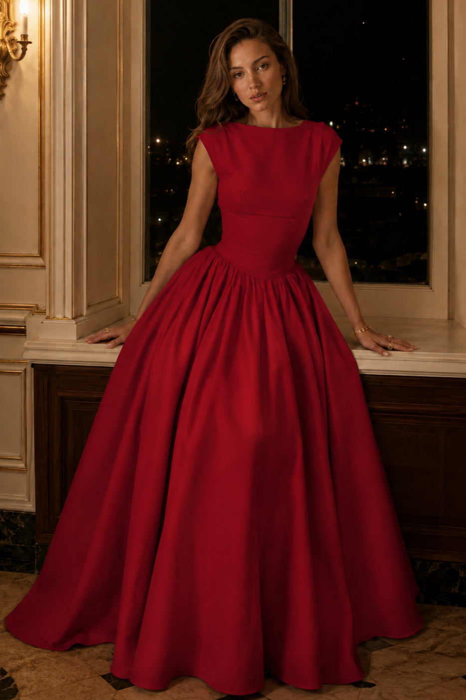 Sexy Off Shoulder Sleeveless Backless Waist Cinched Party Dress