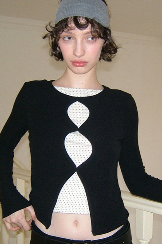 Romantic Cotton Cropped Long Sleeve Fitted Base Layer