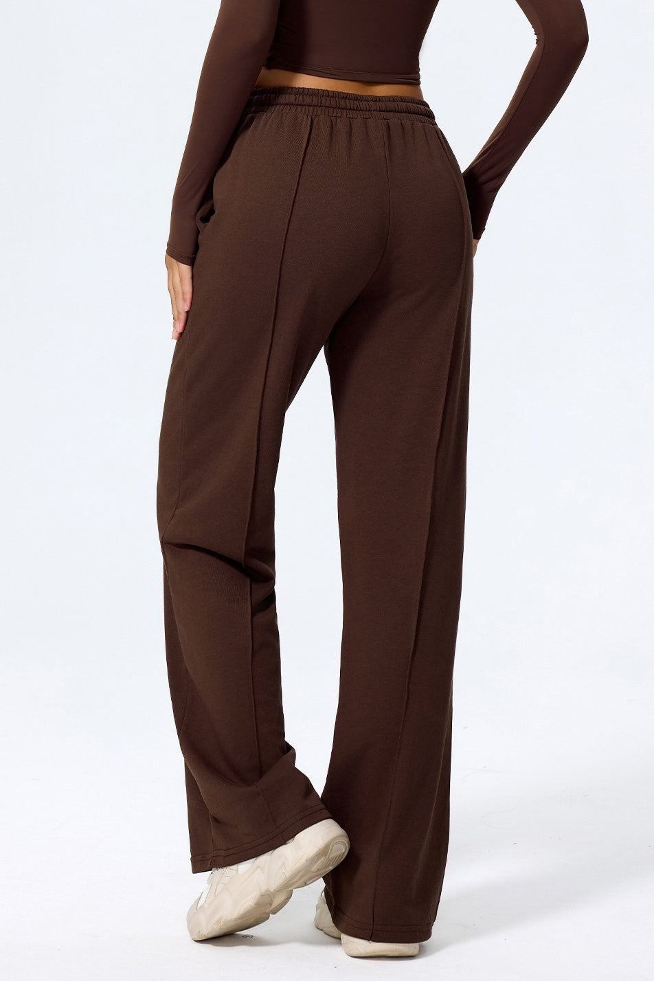 Relaxed Straight Leg  High Waist Knit Pants