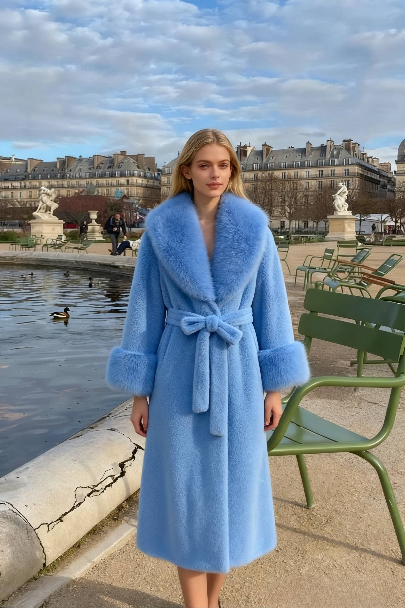 Faux Fur Fur Collar Loose Warm Overcoat