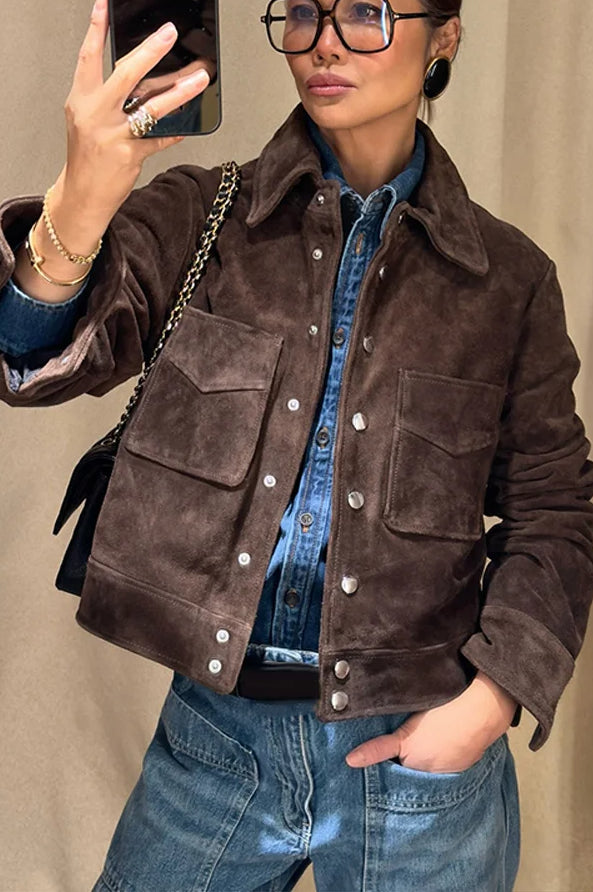 SingleBreasted Suede Jacket