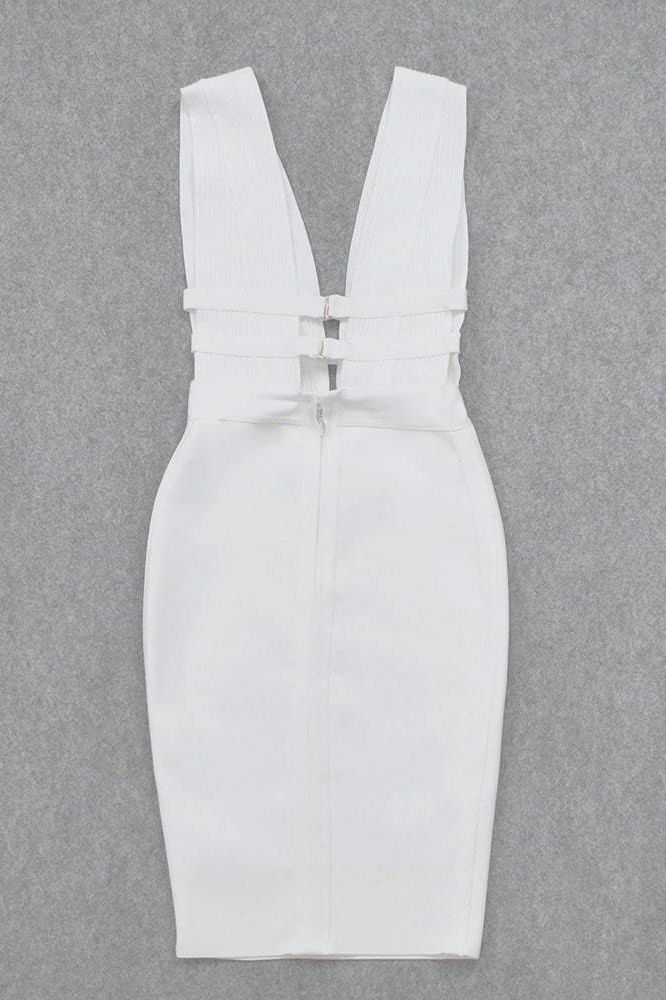 Bay Bandage Dress - White Pearl (Sale)