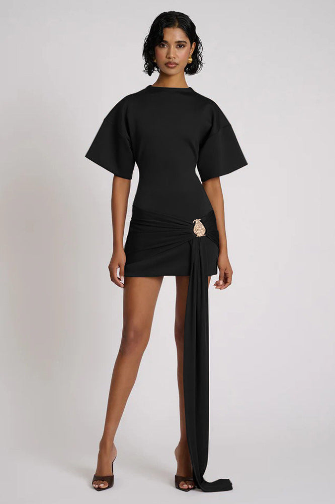 Ruched Tie Detail Bodycon Midi Dress 8