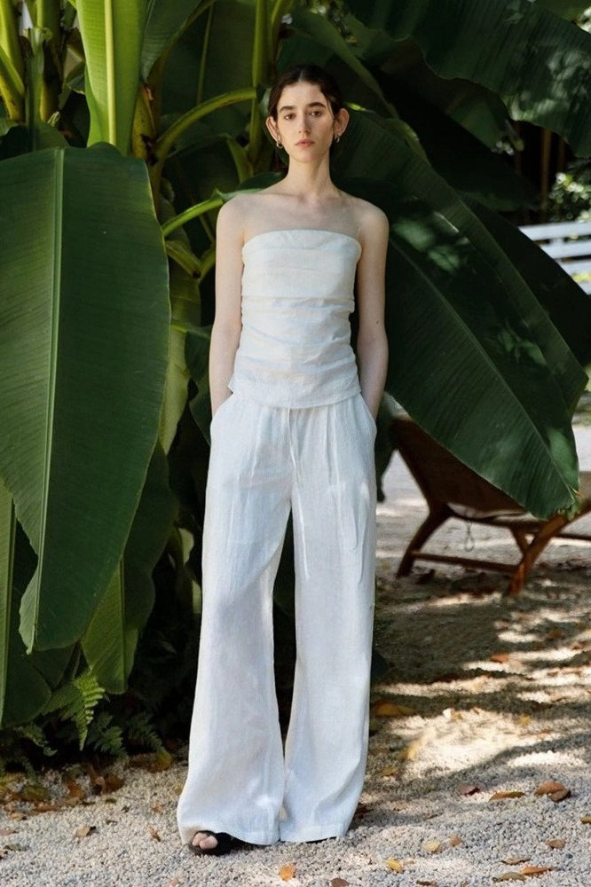 Linen Minimalist Relaxed Elastic Waist Pants