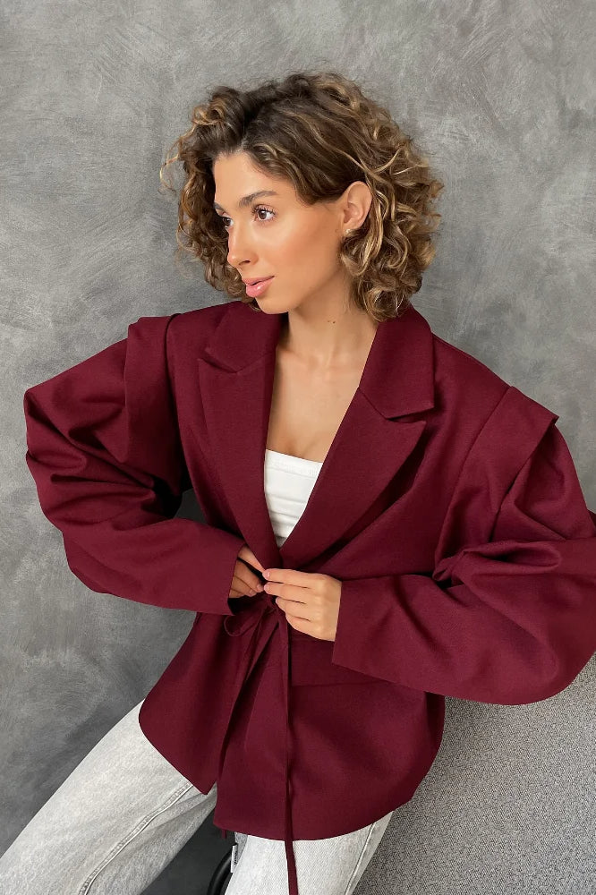 Long Sleeve Laceup Office Blazer