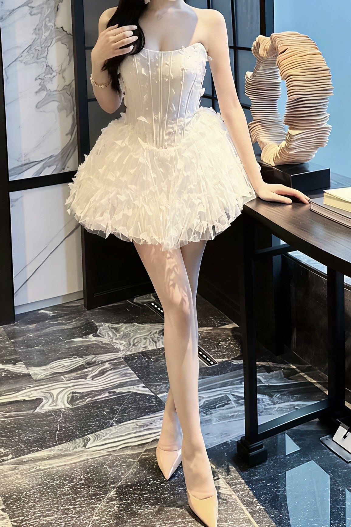 Corset Bow Bustier Mini Dress 7