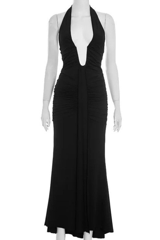 Bella Bodycon Wrap Maxi Dress - Classic Black (Sale)