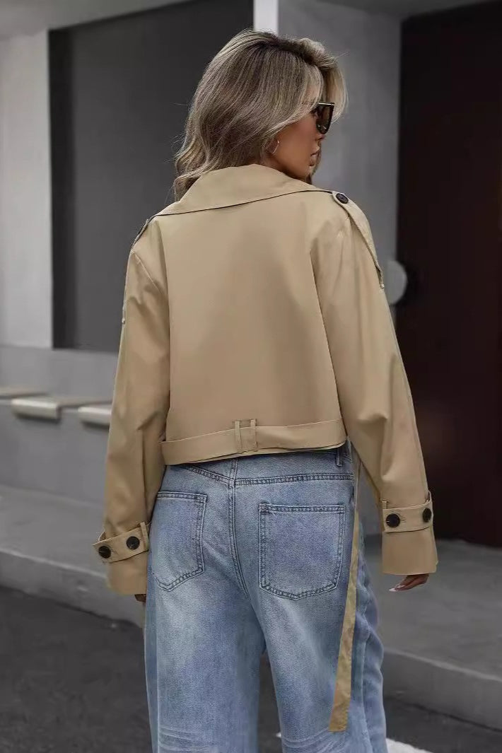 Chic Short Double-Breasted Casual Jacket