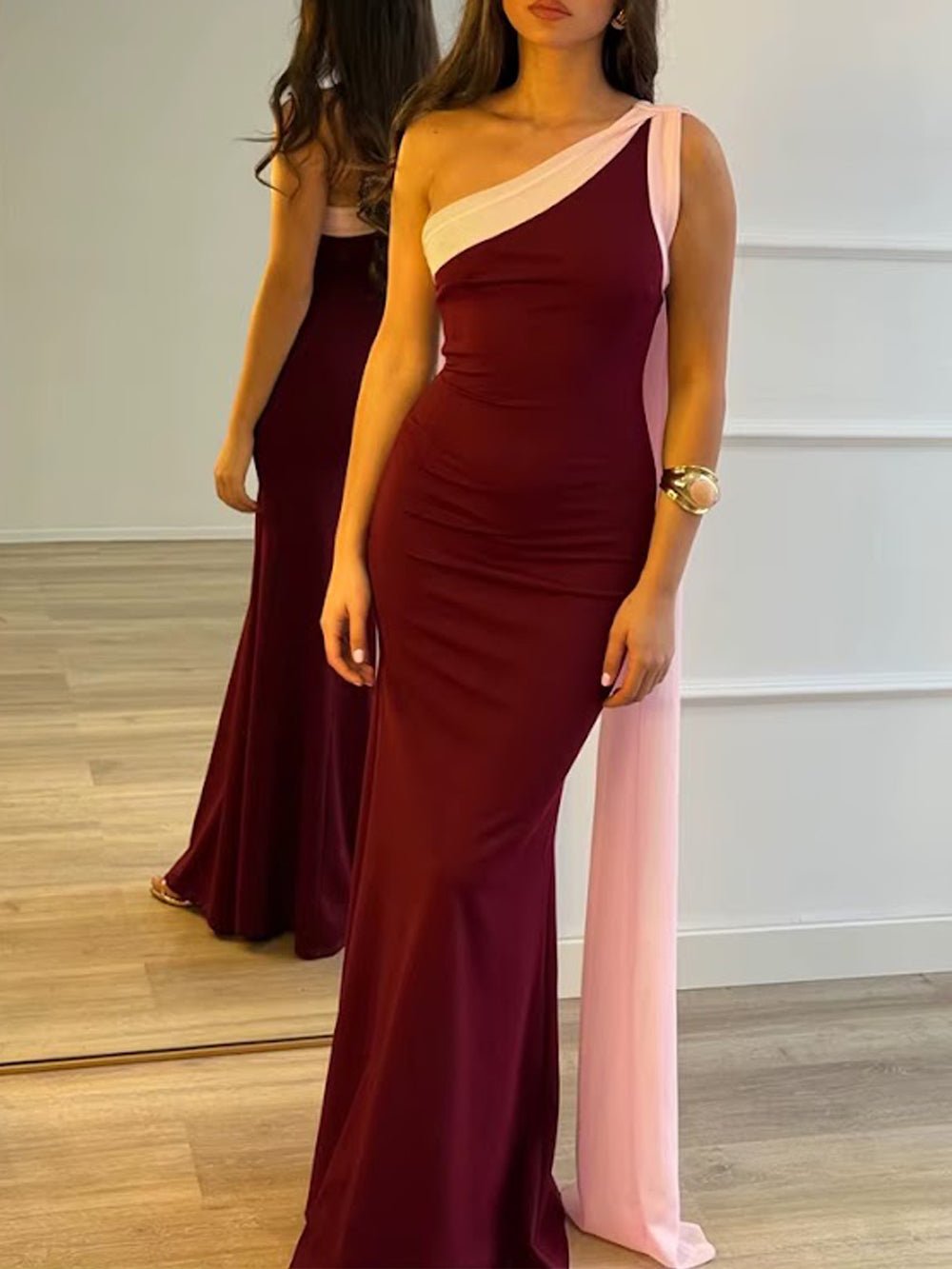Bianca Draped One Shoulder Gown