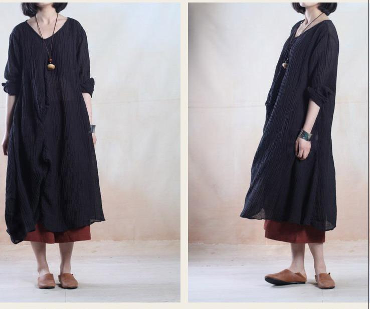 black linen caftan spring maxi dress casual gown holiday dress
