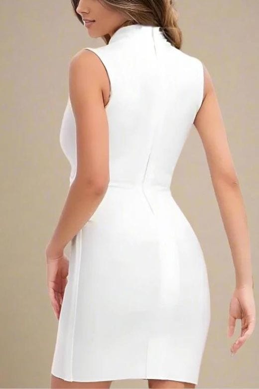 Blaire Bandage Mini Dress - White Pearl (sale)