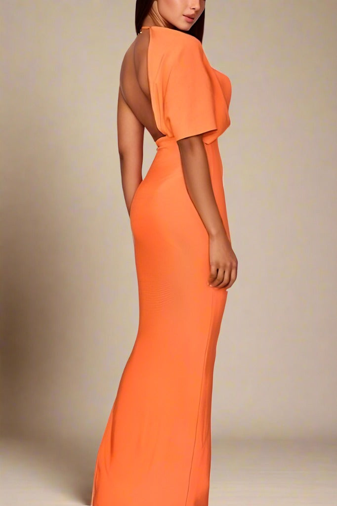 Blake Bandage Maxi Dress - Apricot Orange (Sale)